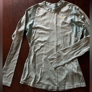 Nike Women's Long Sleeve Top - Light blue with Yellow Logo